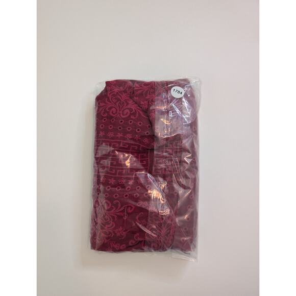 JOHNNY WAS pinkish red v-neck embroidered Tunic Top size s See Measurements - Picture 8 of 8